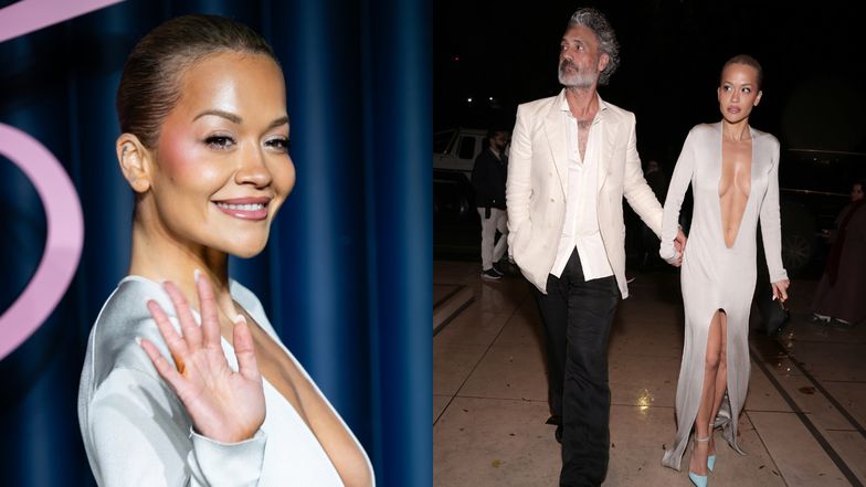 Wydekoltowana Rita Ora przemierza Londyn u boku męża 