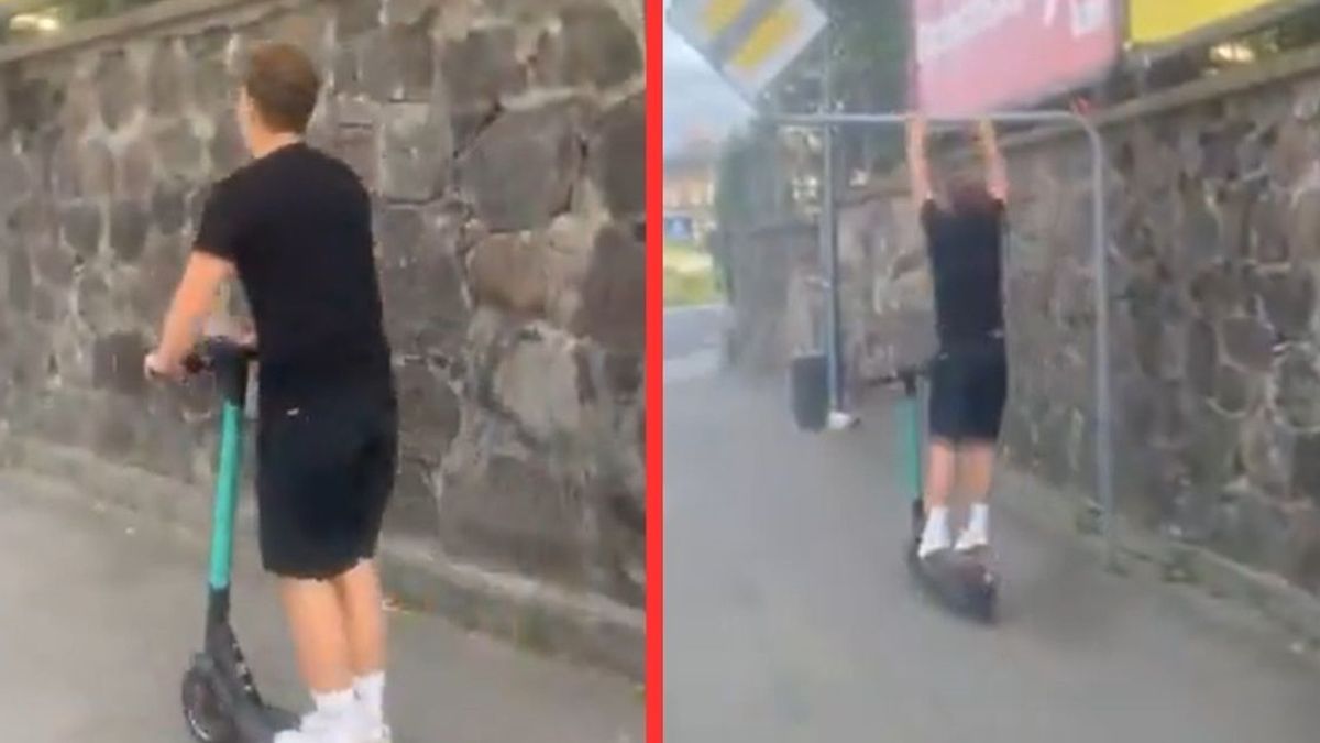 Nieodpowiedzialne zachowanie kierującego hulajnogą elektryczną