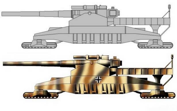 Landkreuzer P. 1500 Monster - inna koncepcja wyglądu