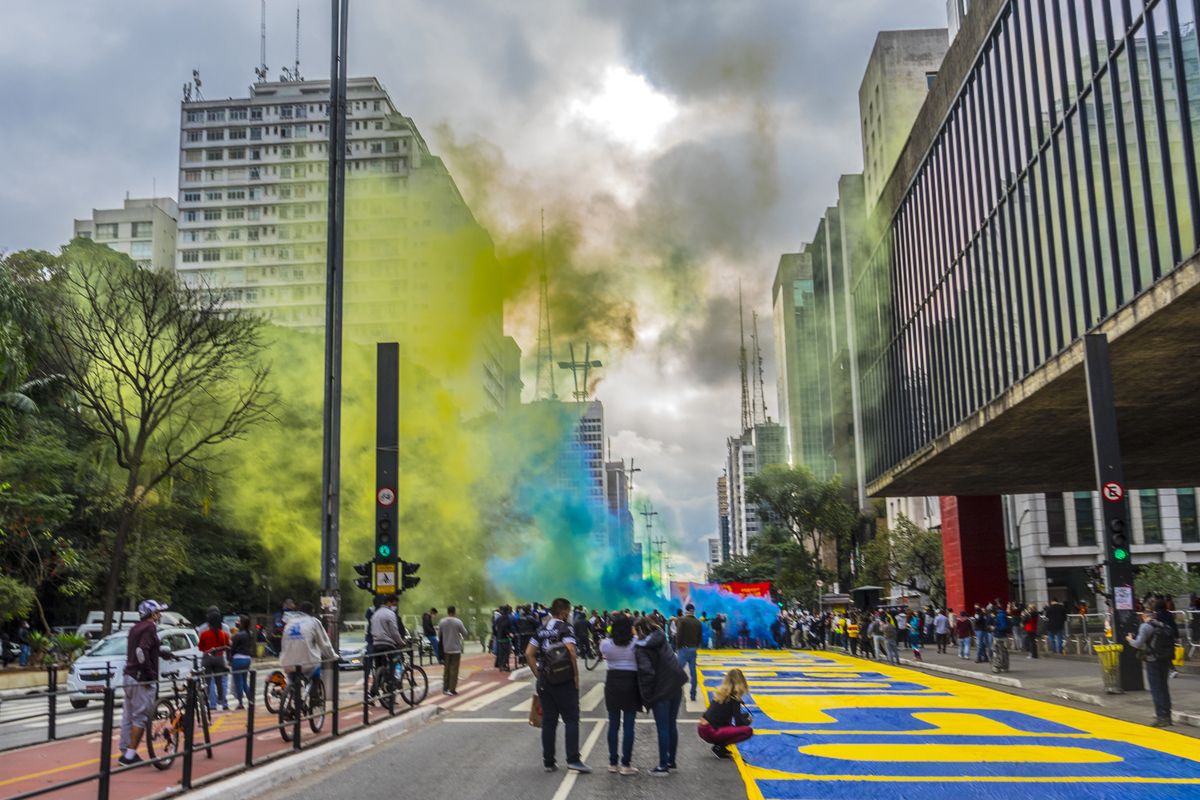 Protesty w Sao Paulo przeciwko polityce prezydenta Jaira Bolsonaro