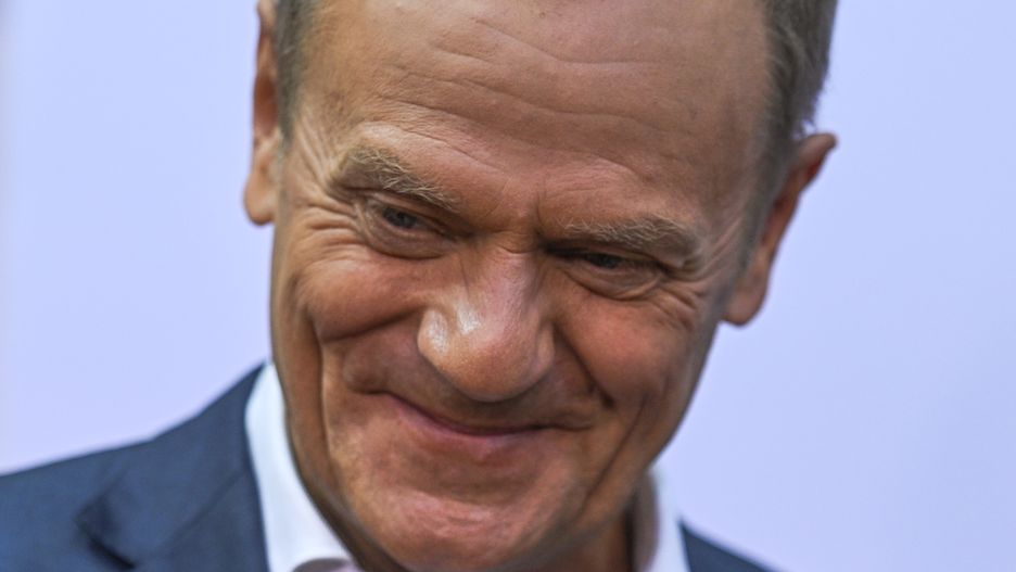 KRAKOW, POLAND - MAY 15, 2023: , 
The leader of the Civic Platform opposition party, Donald Tusk, captured at the end of the meeting in Krakow, on May 15, 2023, in Krakow, Poland.
Chairman Donald Tusk's visit to Krakow marked the 10th stop of the Civic Platform party's tour. The 'Tusk Show' united residents for the #HereIsTheFuture campaign, featuring a mix of familiar and new elements. The dynamic exchange and passionate speeches echoed the March 4th march, rallying all to unite in Warsaw. (Photo by Artur Widak/NurPhoto via Getty Images)