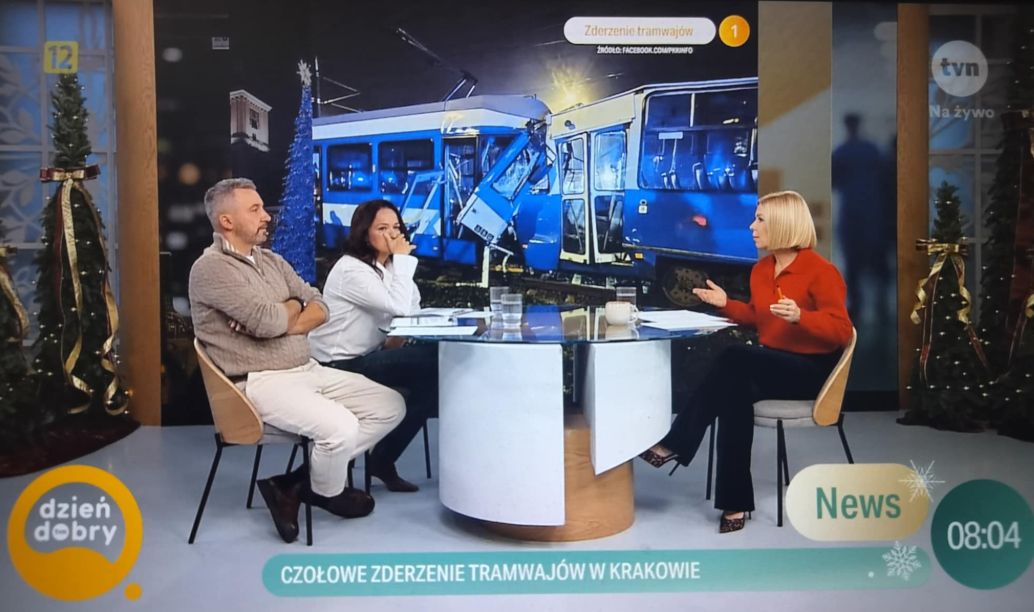 Ewa Drzyzga w "Dzień Dobry TVN" reaguje na wypadek w Krakowie