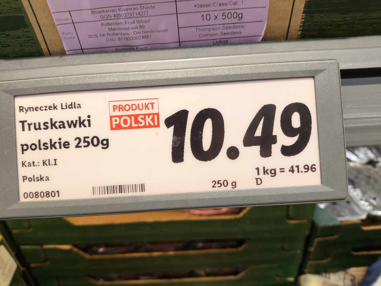 Truskawki z oznaczeniem "Produkt Polski"