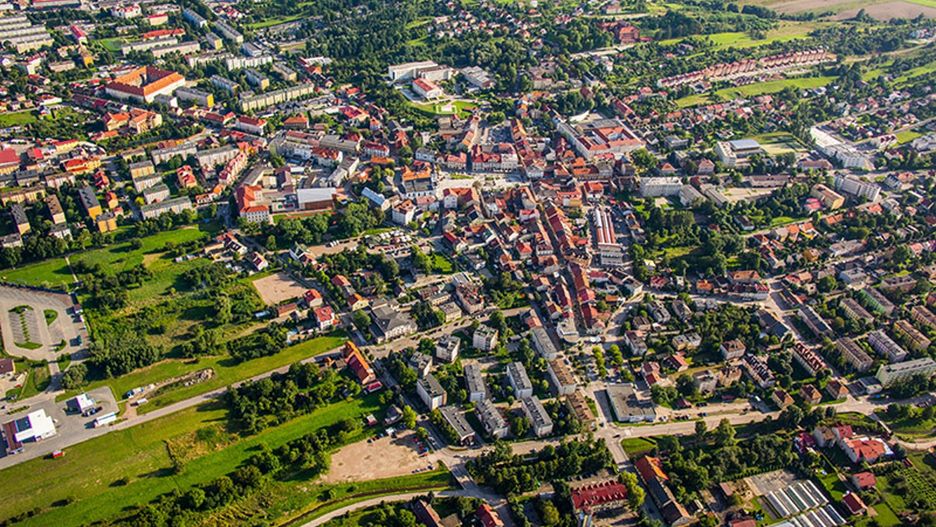 Wadowice z lotu ptaka