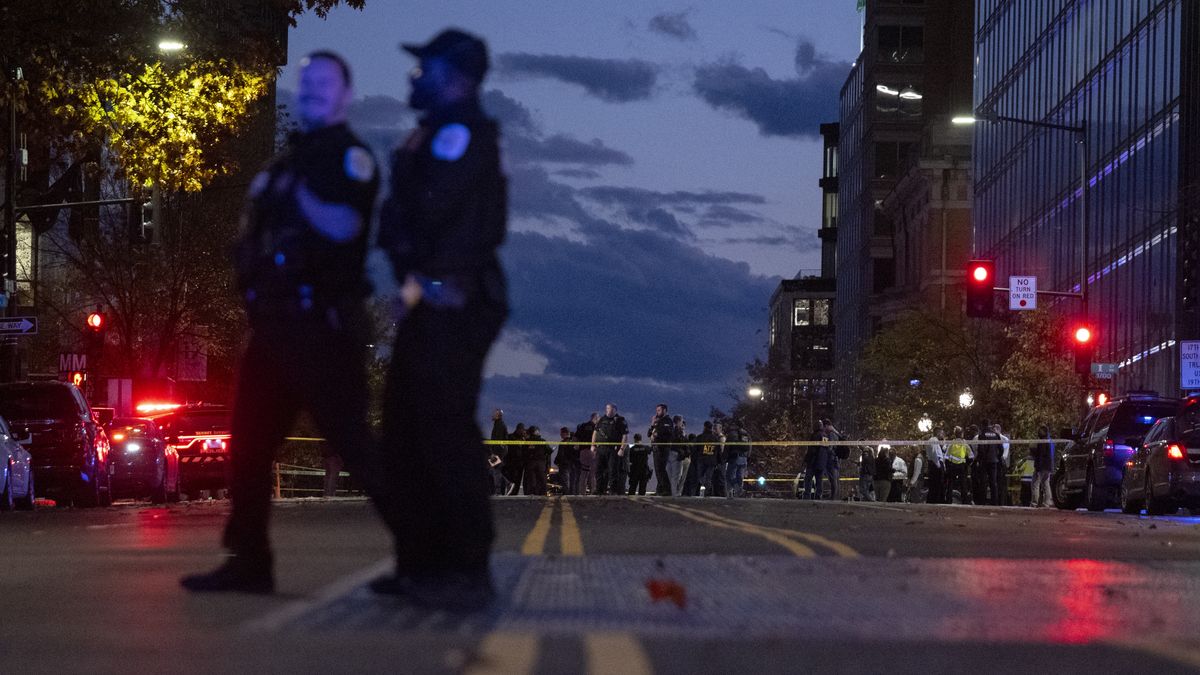 WASHINGTON DC, UNITED STATES - NOVEMBER 26: A view of the scene after two members of the US National Guard were shot and 'critically wounded' near the White House in Washington DC, United States on November 26, 2025. (Photo by Celal Gunes/Anadolu via Getty Images)