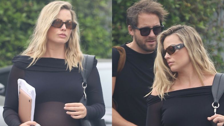 Ciężarna Margot Robbie na spacerze z mężem