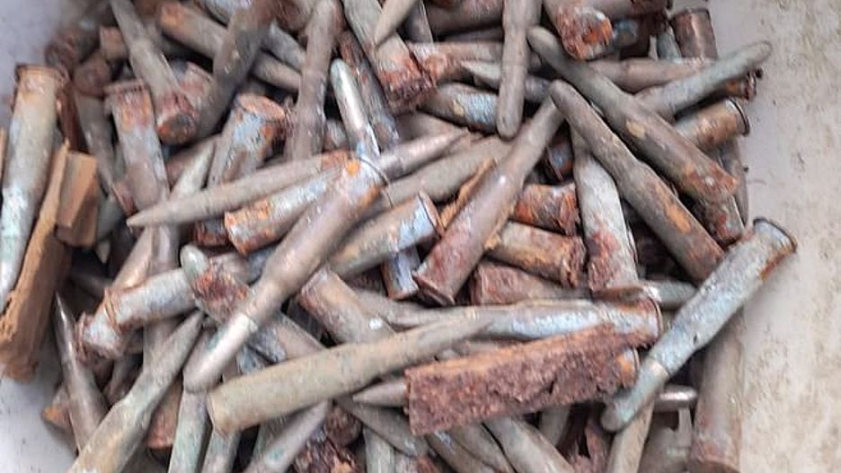 Amunicja znaleziona w budynku gospodarczym