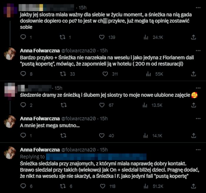 Siostra tiktokerki, która zjechała jej wesele, zabrała głos