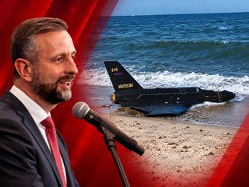 Dron w Rusinowie. Żandarmeria zabezpiecza teren, jadą eksperci od materiałów wybuchowych