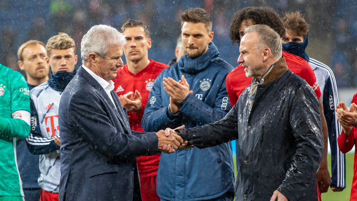 Getty Images / TF-Images / Dietmar Hopp i Karl-Heinz Rummenigge po meczu Hoffenheim - Bayern