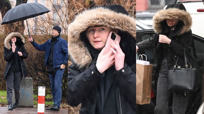 Kinga Duda "przyłapana" z ochroniarzem. Chodził za nią z parasolem