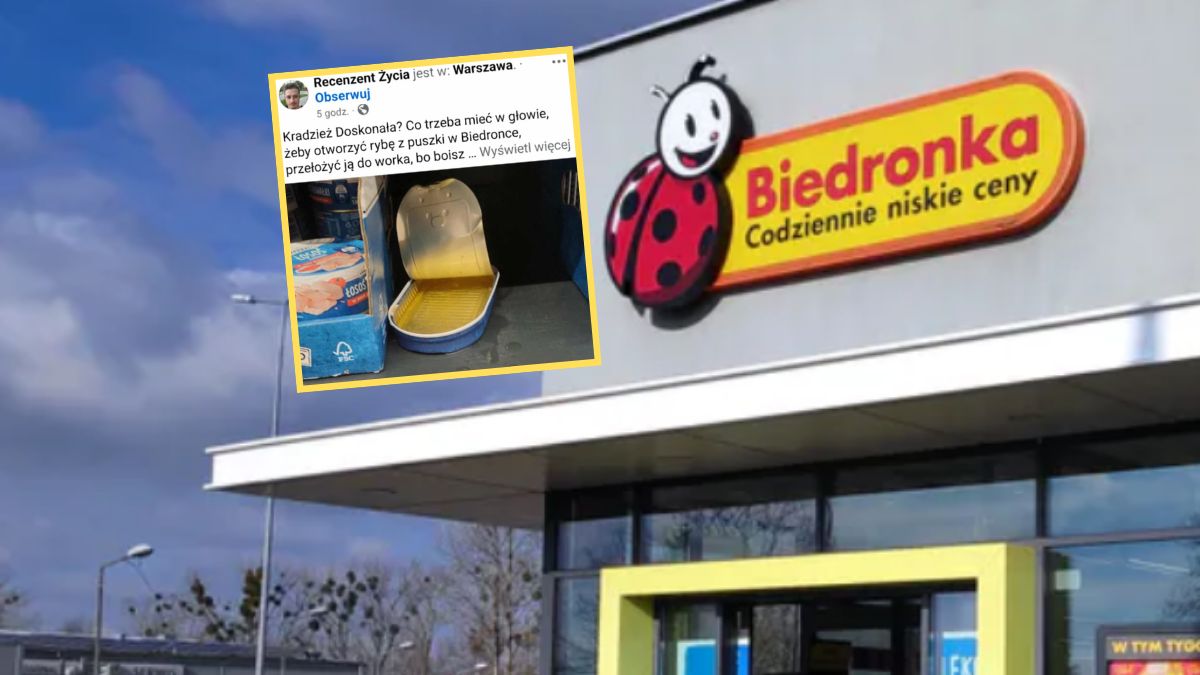 Ktoś zostawił otwartą puszkę ryby w sklepie