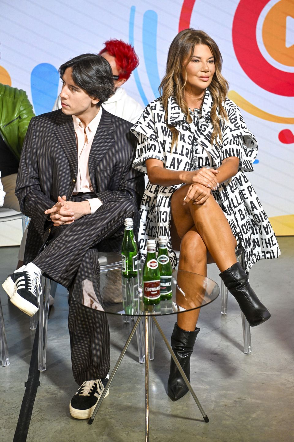 Edyta Górniak strofuje Ninę Terentiew podczas konferencji Polsat SuperHit Festiwal