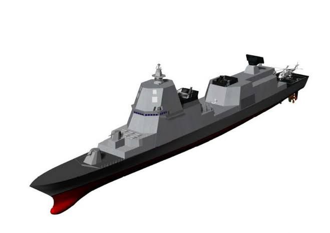 Zaktualizowany projekt niszczyciela DDX z mniejszą artylerią, ale większą liczbą wyrzutni rakiet.