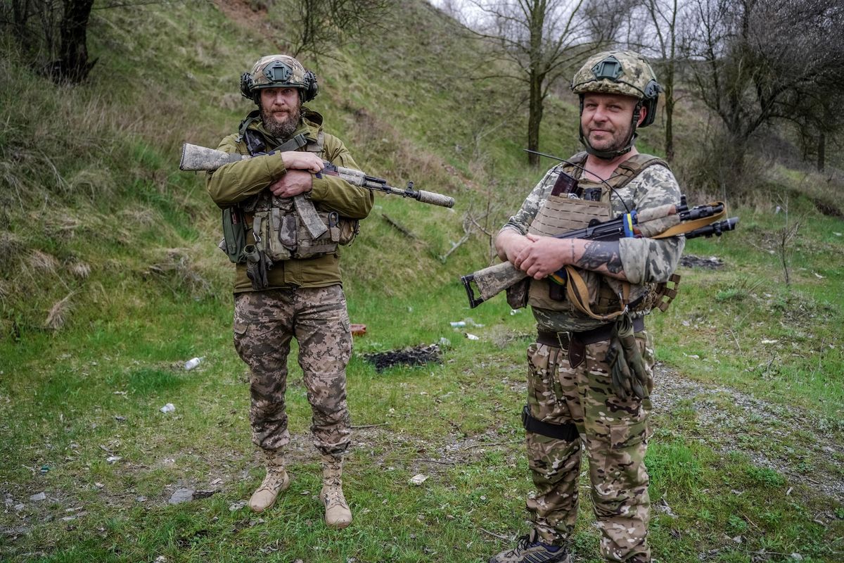 Żołnierze ukraińscy, pełniący służbę w obwodzie zaporoskim 