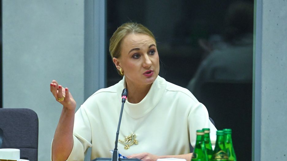 Warszawa, 03.10.2024. Wezwana na świadka, prawniczka, żona europosła KO Krzysztofa Brejzy Dorota Brejza na posiedzeniu sejmowej Komisji Śledczej ds. inwigilacji systemem Pegasus, 3 bm. w Sejmie w Warszawie. (sko) PAP/Piotr Nowak