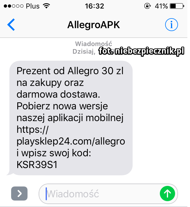 Oszuści znów podszywają się pod Allegro, fot. Niebezpiecznik.