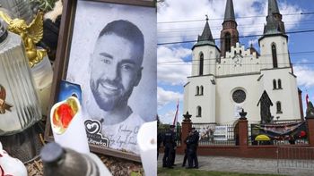 Pogrzeb Łukasza Litewki. Przed wejściem KONTROLA bezpieczeństwa