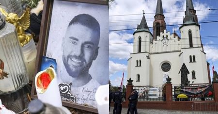 Pogrzeb Łukasza Litewki. Przed wejściem KONTROLA bezpieczeństwa
