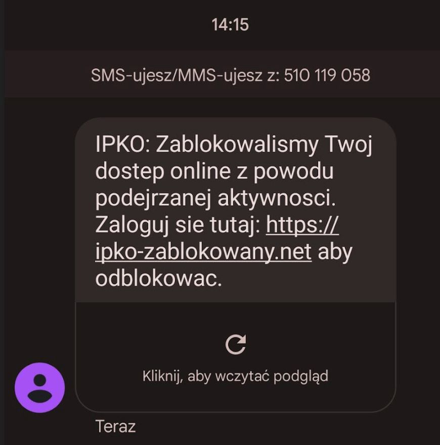 Fałszywy SMS