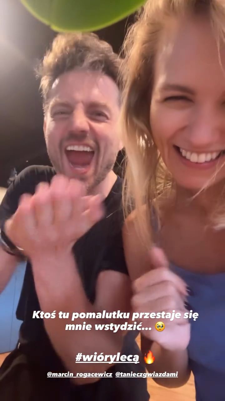 Marcin Rogacewicz i Agnieszka Kaczorowska podczas prób do "TzG"