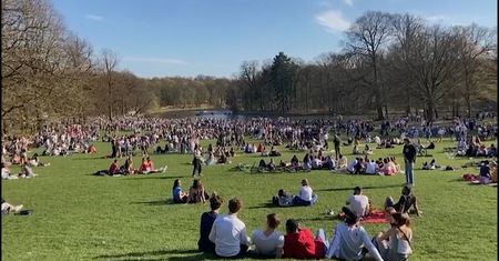 Tłumy w parku w Belgii. Ludzie gromadzą się pomimo obostrzeń