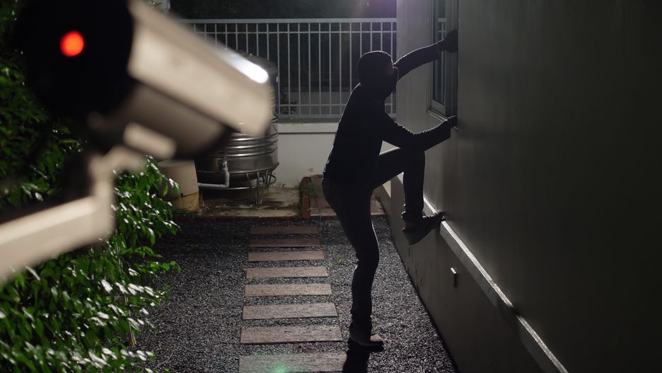 Thief wearing black suit with balaclava and glove being caught by CCTV, surveillance camera during sneak into a house at night
alarm, balaclava, bandit, black, break, burglar, burglary, camera, capture, cctv, circuit, climb, close, crime, criminal, crowbar, dangerous, dark, electronic, evidence, glove, home, house, housebreaker, illegal, man, mask, monitoring, night, overhead, prevent, protection, record, risk, rob, robber, safety, security, sneak, stealing, surveillance, system, technology, television, theft, thief, video, window