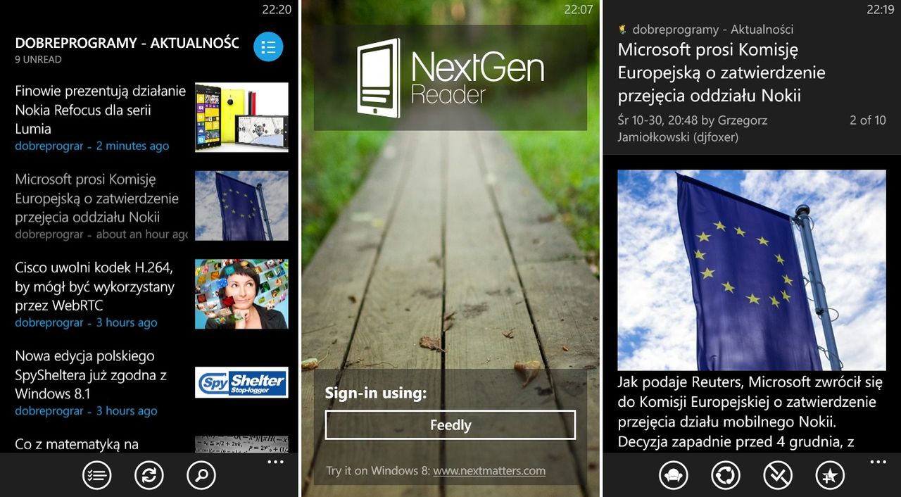 Nextgen Reader na Windows Phone za darmo przez 24 godziny