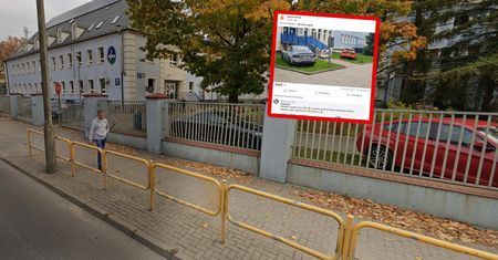 Ujęcie sprzed szpitala MSWiA. Dwa bmw obok siebie. Ręce opadają