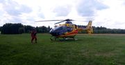 Zderzenie samochodu osobowego z kombajnem zbożowym. Na miejscu było Lotnicze Pogotowie Ratunkowe (foto)