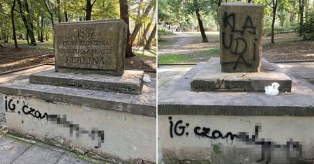 Zdewastowała pomnik w Ogrodzie Saskim w Lublinie. Operator monitoringu doprowadził do ujęcia 19-latki