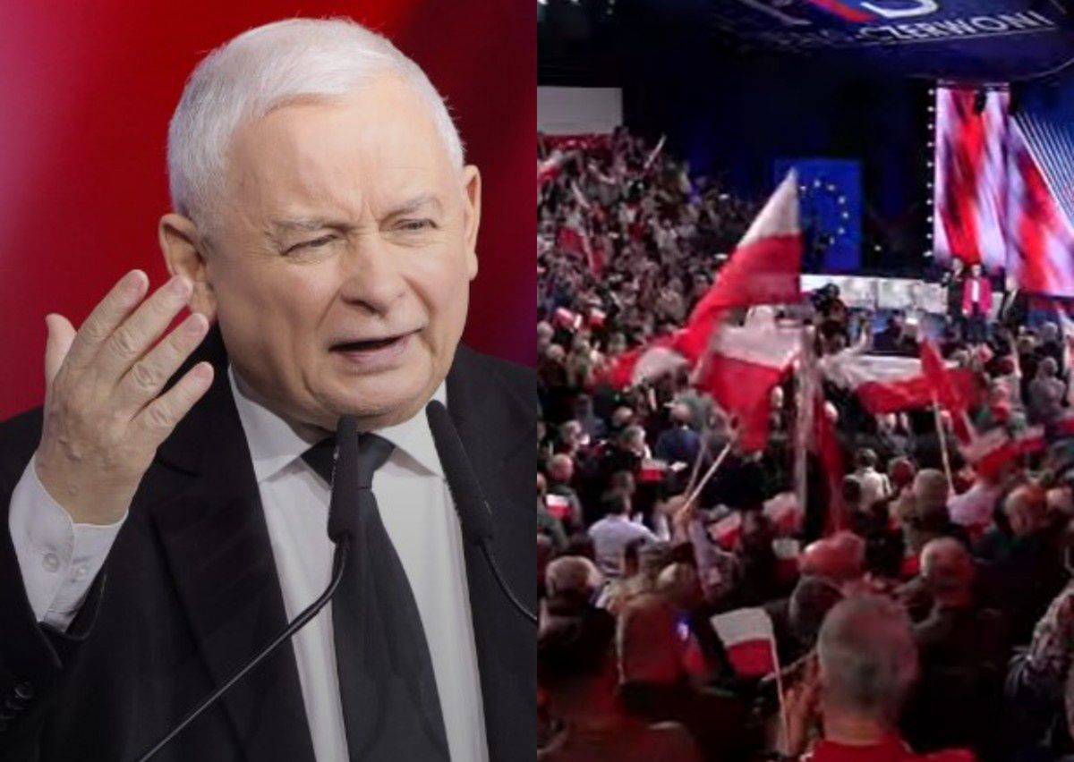 Kaczyński w trakcie sobotniej konwencji PiS w Warszawie