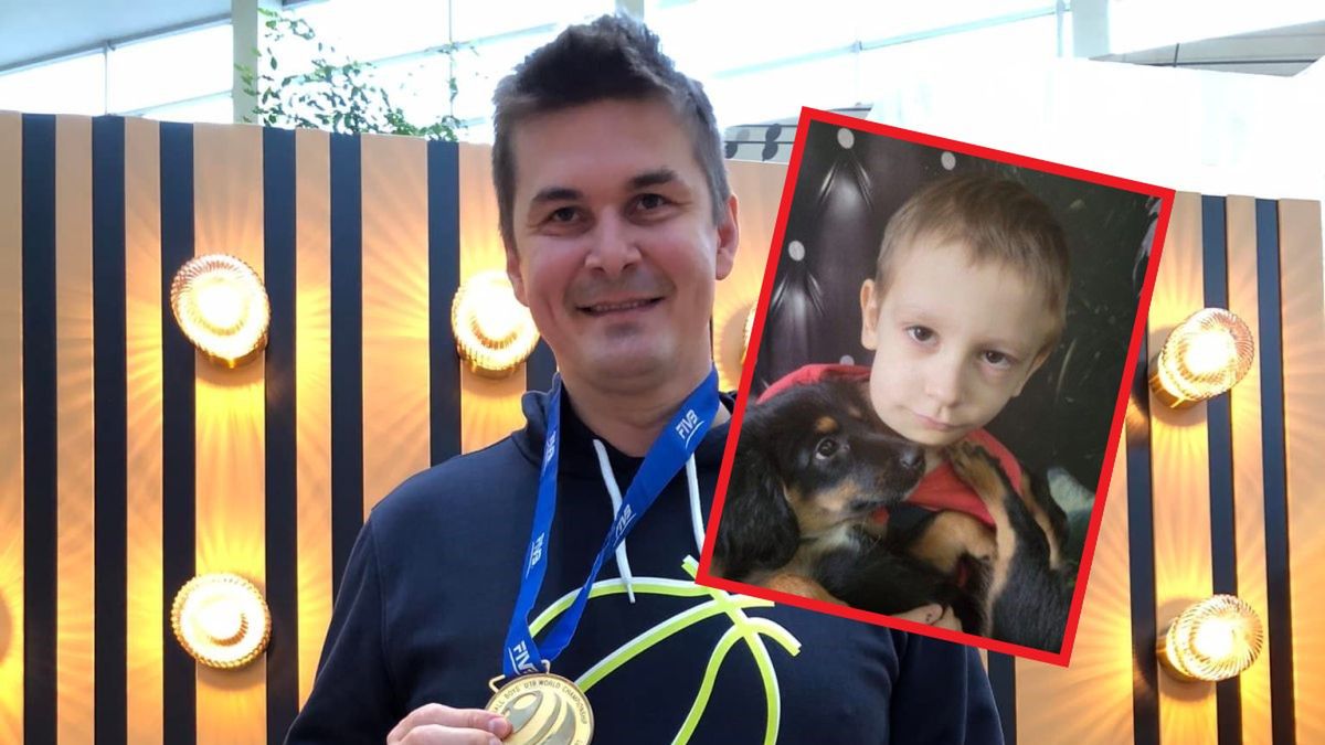 Facebook / natan.gajk.neuroblastoma/ / Na zdjęciu: Michał Bąkiewicz, na małym zdjęciu: Natan Gajk