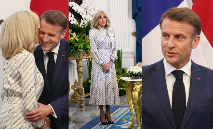 Emmanuel i Brigitte Macronowie w Dżakarcie