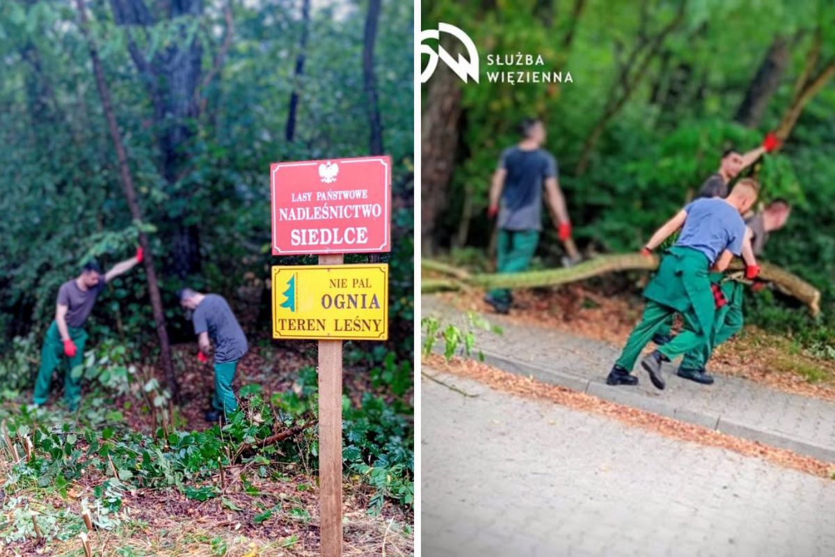 Osadzeni pomagają po burzy