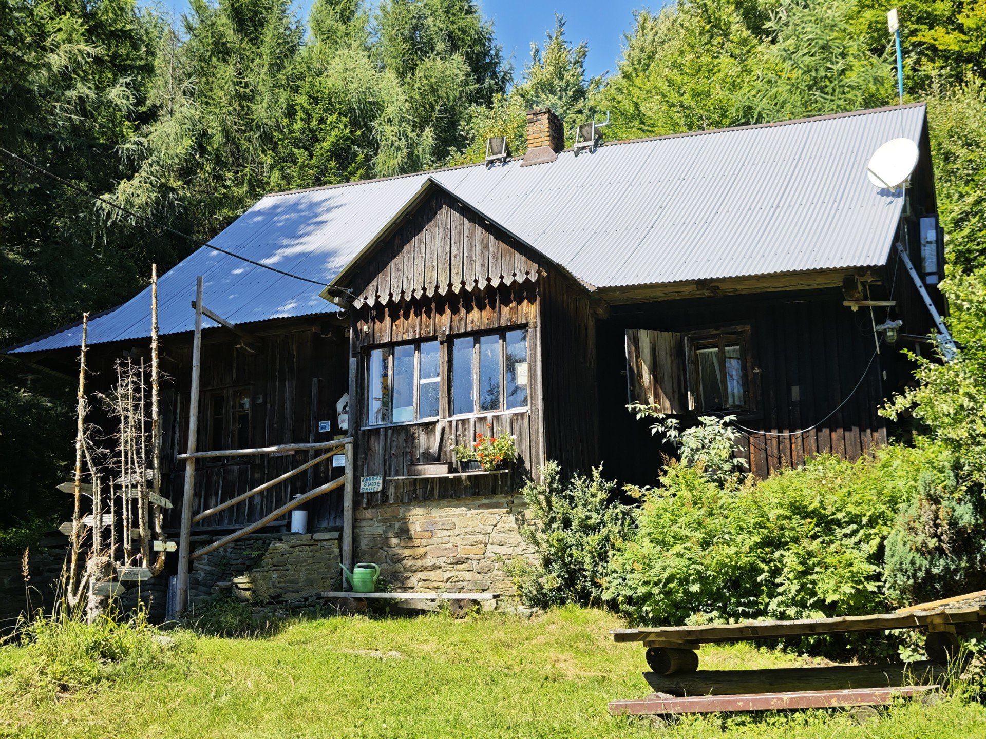 Chatka ukryta w beskidzkich lasach