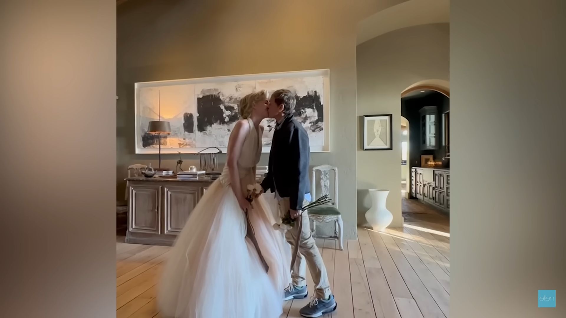 Ellen DeGeneres i Portia de Rossi podczas odnowienia przysięgi małżeńskiej