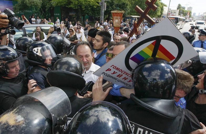 Zakonspirowany marsz gejów w Kijowie