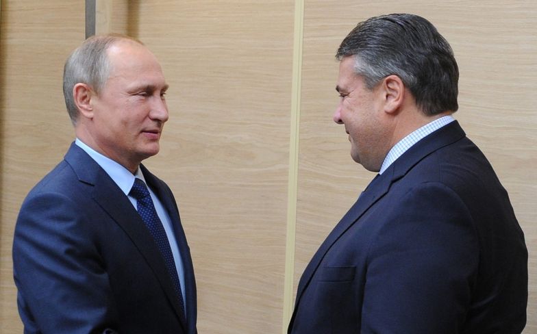 Sigmar Gabriel i Władimir Putin, 28 października 2015 roku, Moskwa