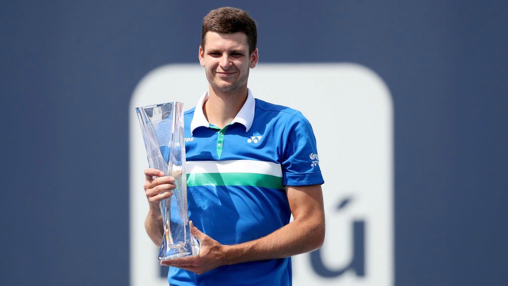 Getty Images / Matthew Stockman / Na zdjęciu: Hubert Hurkacz, mistrz Miami Open 2021