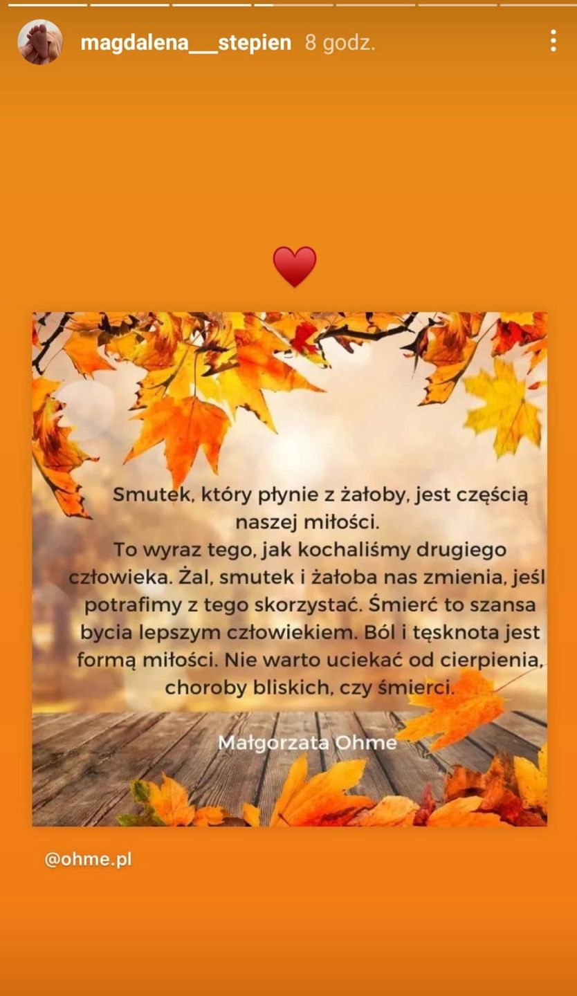 Magda Stępień wspomina synka
