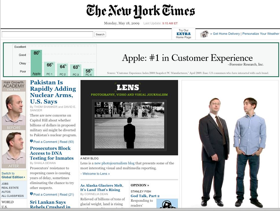 Łysiejący gość z bannera w reklamie Apple na NY Times