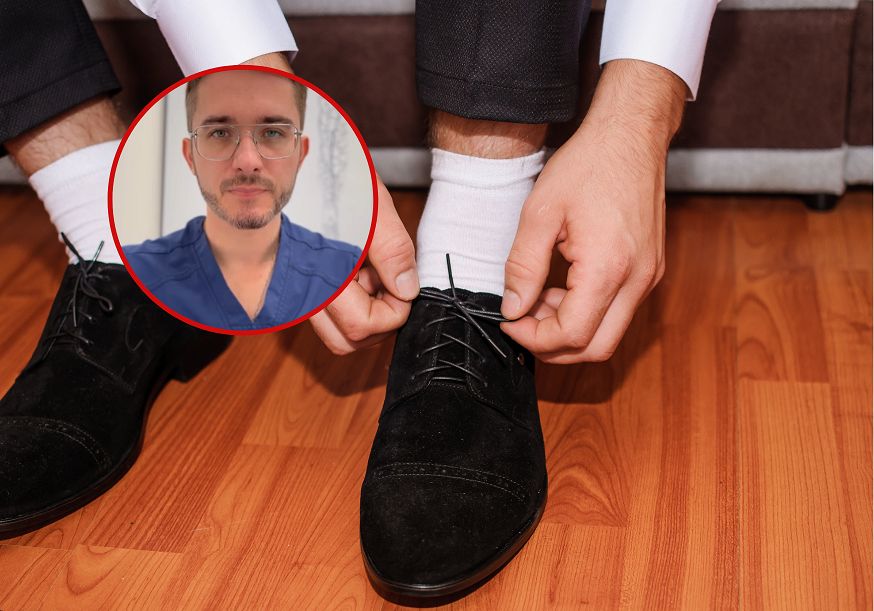 Dwie widoczne zmiany na stopach. Flebolog: Ujawniają niewydolność żylną