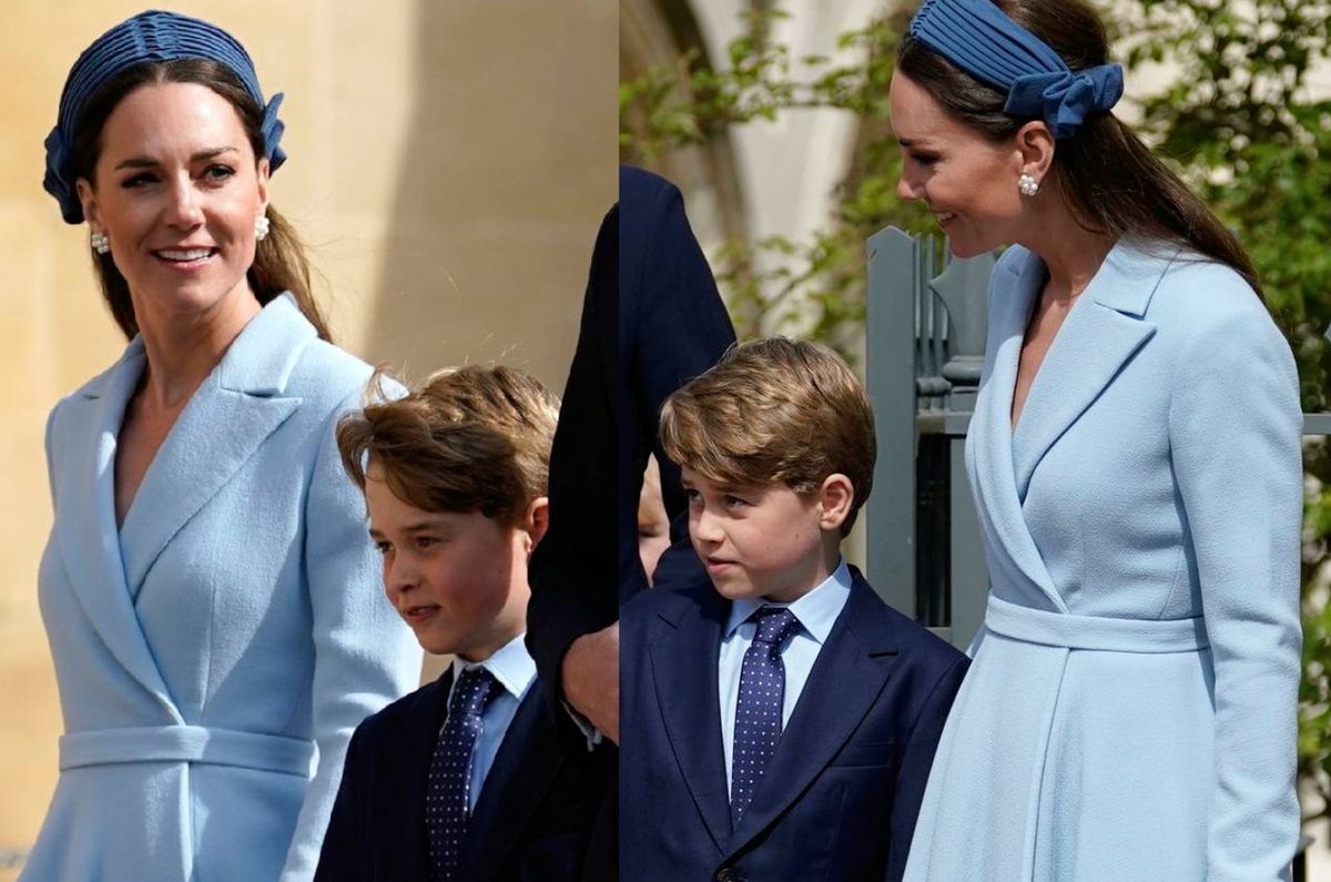 Kate, William i ich starsze dzieci wybrali się na wielkanocną mszę. Książę George nie wydawał się zadowolony