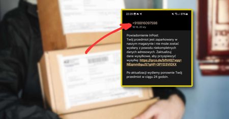 Wiadomość SMS z numeru +918. Nadawcą nie jest kurier