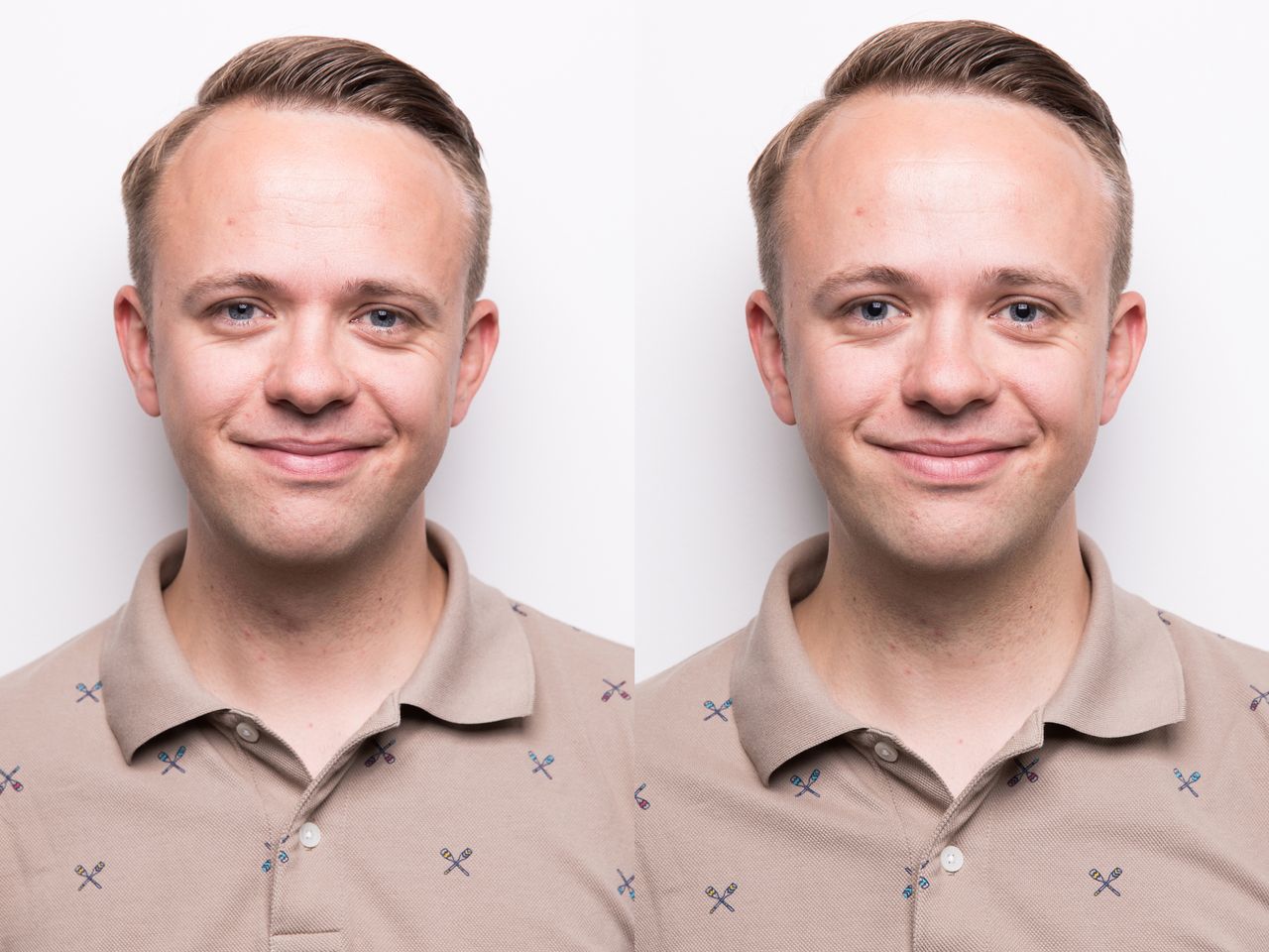Jaki wpływ ma światło błyskowe na wielkość źrenic modela?