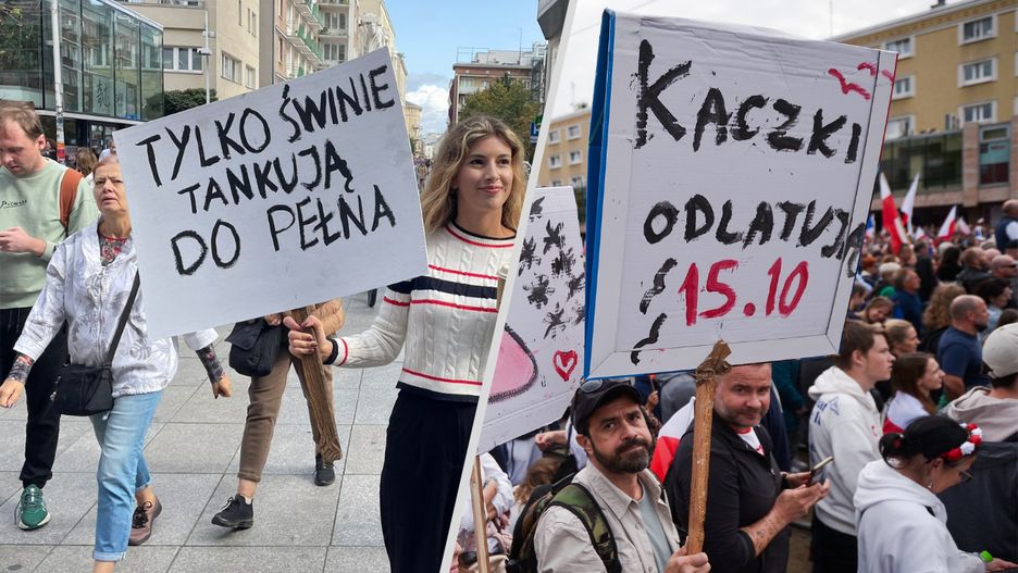 Na marszu pojawiło się wiele transparentów
