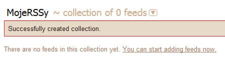 Utworzona kolekcja RSS