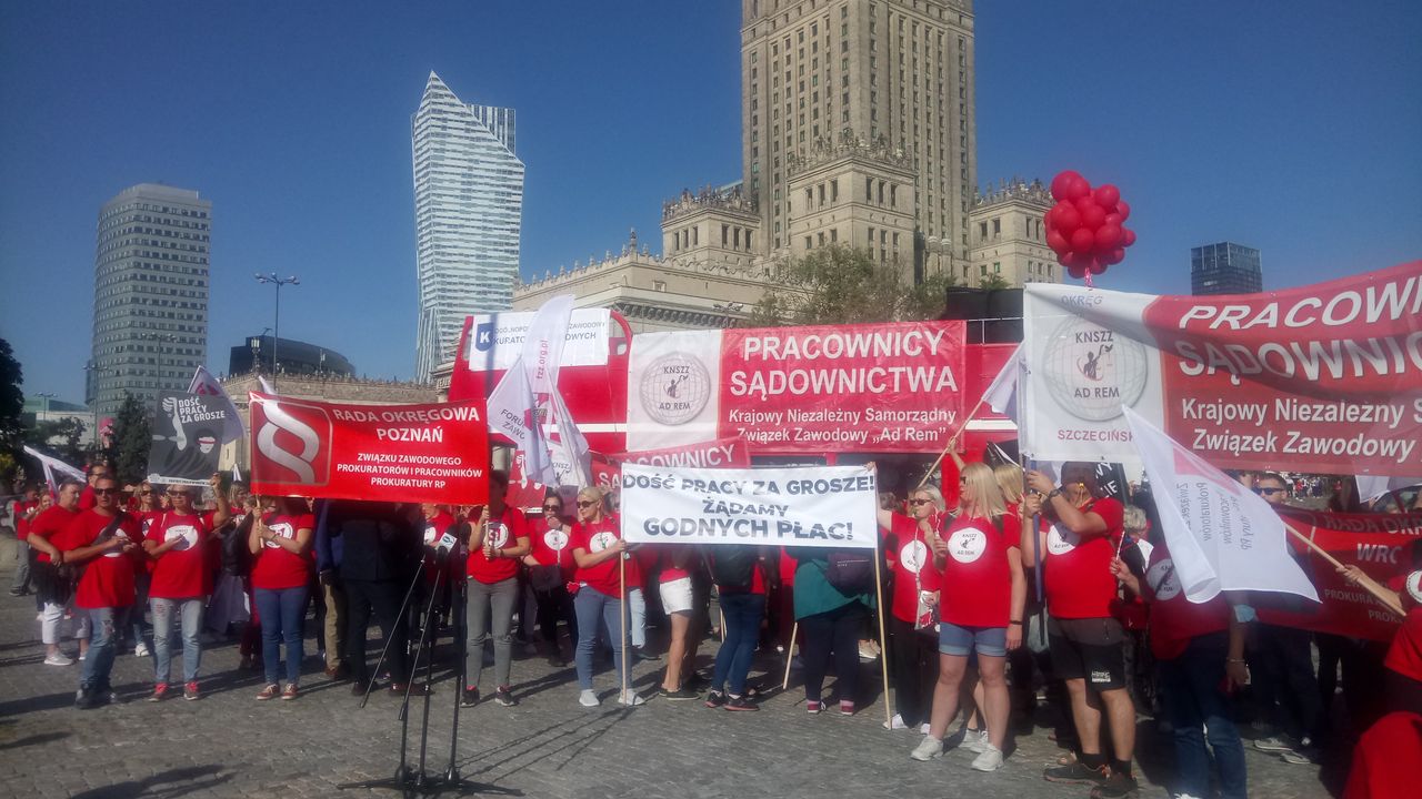 Warszawa. Protest pracowników sądów 