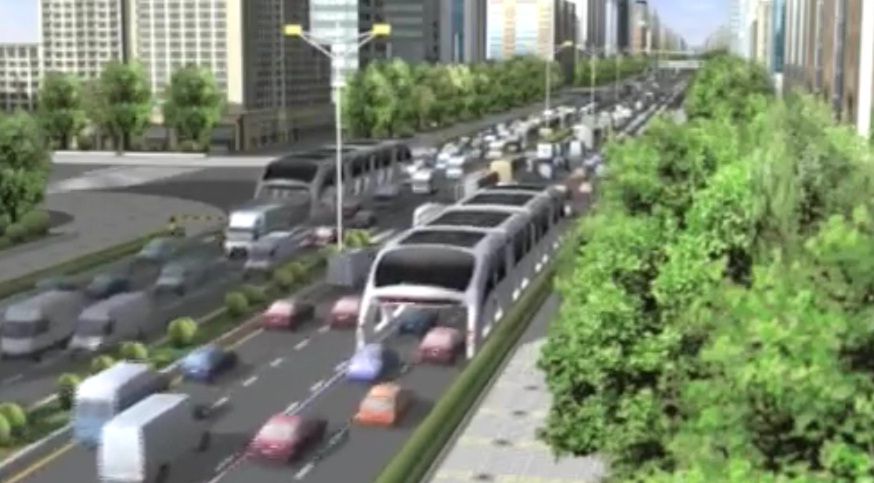 Olbrzymie autobusy, pod którymi auta będą jeździć 2